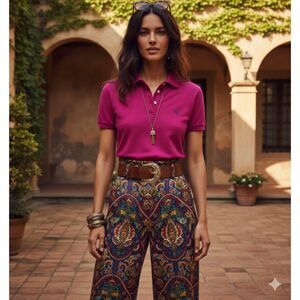 Etro Sleeveless Pink Polo Size 44/Medium